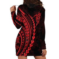 Polynesian Pride Hoodie Dress Turtle Hibiscus Luxury Style - Rose - Wonder Print Shop