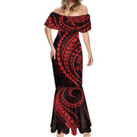 Polynesian Pride Mermaid Dress Turtle Hibiscus Luxury Style - Rose - Wonder Print Shop