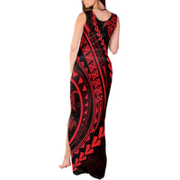 Polynesian Pride Tank Maxi Dress Turtle Hibiscus Luxury Style - Rose - Wonder Print Shop