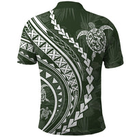 Polynesian Pride Polo Shirt Turtle Hibiscus Luxury Style - Sage - Wonder Print Shop