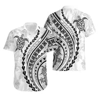 Polynesian Pride Hawaiian Shirt Turtle Hibiscus Luxury Style - White - Wonder Print Shop