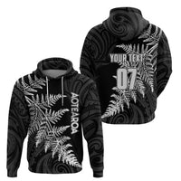 Personalised New Zealand Rugby Hoodie World Cup 2023 Silver Fern Champions - Wonder Print Shop