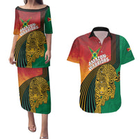 Guyana Cricket Amazon Warriors Personalized Couples Matching Puletasi and Hawaiian Shirt Fierce Jaguars - Wonder Print Shop