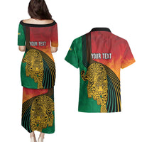 Guyana Cricket Amazon Warriors Personalized Couples Matching Puletasi and Hawaiian Shirt Fierce Jaguars - Wonder Print Shop