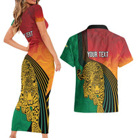 Guyana Cricket Amazon Warriors Personalized Couples Matching Short Sleeve Bodycon Dress and Hawaiian Shirt Fierce Jaguars - Wonder Print Shop
