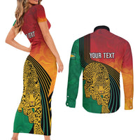 Guyana Cricket Amazon Warriors Personalized Couples Matching Short Sleeve Bodycon Dress and Long Sleeve Button Shirt Fierce Jaguars - Wonder Print Shop