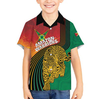 Guyana Cricket Amazon Warriors Personalized Family Matching Off Shoulder Short Dress and Hawaiian Shirt Fierce Jaguars - Wonder Print Shop