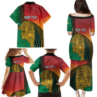 Guyana Cricket Amazon Warriors Personalized Family Matching Puletasi and Hawaiian Shirt Fierce Jaguars - Wonder Print Shop