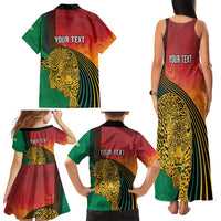 Guyana Cricket Amazon Warriors Personalized Family Matching Tank Maxi Dress and Hawaiian Shirt Fierce Jaguars - Wonder Print Shop