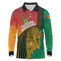 Guyana Cricket Amazon Warriors Personalized Long Sleeve Polo Shirt Fierce Jaguars - Wonder Print Shop