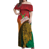 Guyana Cricket Amazon Warriors Personalized Off Shoulder Maxi Dress Fierce Jaguars - Wonder Print Shop