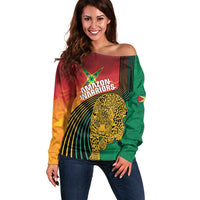 Guyana Cricket Amazon Warriors Personalized Off Shoulder Sweater Fierce Jaguars - Wonder Print Shop