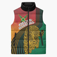Guyana Cricket Amazon Warriors Personalized Sleeveless Puffer Jacket Fierce Jaguars - Wonder Print Shop