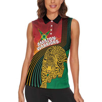 Guyana Cricket Amazon Warriors Personalized Women Sleeveless Polo Shirt Fierce Jaguars - Wonder Print Shop