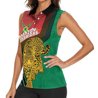Guyana Cricket Amazon Warriors Personalized Women Sleeveless Polo Shirt Fierce Jaguars - Wonder Print Shop
