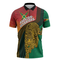 Guyana Cricket Amazon Warriors Personalized Zipper Polo Shirt Fierce Jaguars - Wonder Print Shop