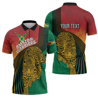 Guyana Cricket Amazon Warriors Personalized Zipper Polo Shirt Fierce Jaguars - Wonder Print Shop