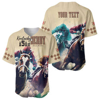 Kentucky Horse Racing 151st Personalized Baseball Jersey Derby Watercolor Style - Cream LT7