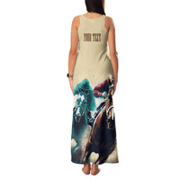 Kentucky Horse Racing 151st Personalized Family Matching Tank Maxi Dress and Hawaiian Shirt Derby Watercolor Style - Cream LT7