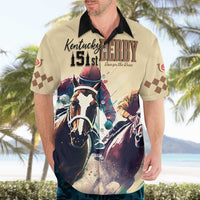 Kentucky Horse Racing 151st Personalized Hawaiian Shirt Derby Watercolor Style - Cream LT7
