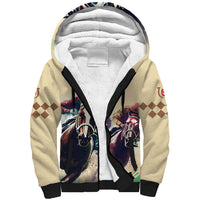 Kentucky Horse Racing 151st Personalized Sherpa Hoodie Derby Watercolor Style - Cream LT7