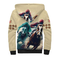 Kentucky Horse Racing 151st Personalized Sherpa Hoodie Derby Watercolor Style - Cream LT7