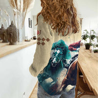 Kentucky Horse Racing 151st Personalized Women Casual Shirt Derby Watercolor Style - Cream LT7