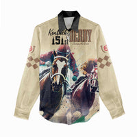 Kentucky Horse Racing 151st Personalized Women Casual Shirt Derby Watercolor Style - Cream LT7