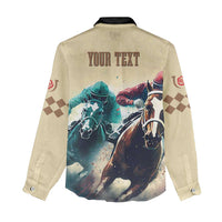 Kentucky Horse Racing 151st Personalized Women Casual Shirt Derby Watercolor Style - Cream LT7