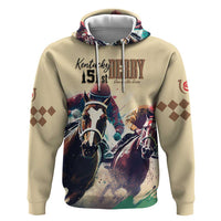 Kentucky Horse Racing 151st Personalized Zip Hoodie Derby Watercolor Style - Cream LT7