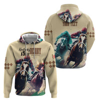 Kentucky Horse Racing 151st Personalized Zip Hoodie Derby Watercolor Style - Cream LT7