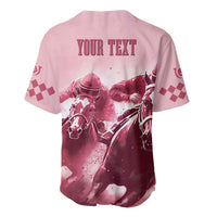 Kentucky Horse Racing 151st Personalized Baseball Jersey Derby Watercolor Style - Pink LT7