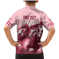 Kentucky Horse Racing 151st Personalized Family Matching Mermaid Dress and Hawaiian Shirt Derby Watercolor Style - Pink LT7