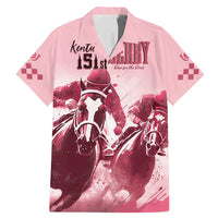 Kentucky Horse Racing 151st Personalized Family Matching Mermaid Dress and Hawaiian Shirt Derby Watercolor Style - Pink LT7