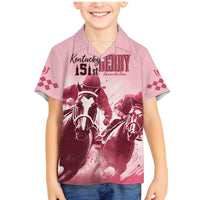 Kentucky Horse Racing 151st Personalized Family Matching Mermaid Dress and Hawaiian Shirt Derby Watercolor Style - Pink LT7