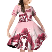 Kentucky Horse Racing 151st Personalized Family Matching Off Shoulder Short Dress and Hawaiian Shirt Derby Watercolor Style - Pink LT7