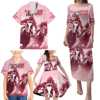 Kentucky Horse Racing 151st Personalized Family Matching Puletasi and Hawaiian Shirt Derby Watercolor Style - Pink LT7