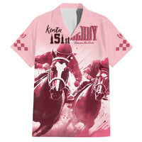 Kentucky Horse Racing 151st Personalized Family Matching Summer Maxi Dress and Hawaiian Shirt Derby Watercolor Style - Pink LT7