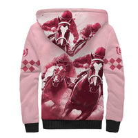 Kentucky Horse Racing 151st Personalized Sherpa Hoodie Derby Watercolor Style - Pink LT7