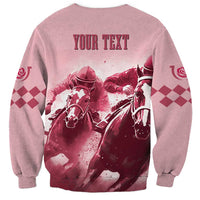 Kentucky Horse Racing 151st Personalized Sweatshirt Derby Watercolor Style - Pink LT7