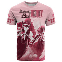 Kentucky Horse Racing 151st Personalized T Shirt Derby Watercolor Style - Pink LT7
