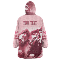 Kentucky Horse Racing 151st Personalized Wearable Blanket Hoodie Derby Watercolor Style - Pink LT7