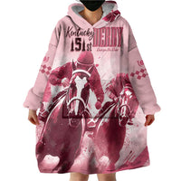 Kentucky Horse Racing 151st Personalized Wearable Blanket Hoodie Derby Watercolor Style - Pink LT7