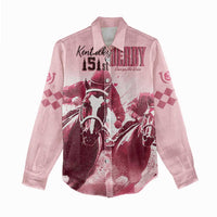 Kentucky Horse Racing 151st Personalized Women Casual Shirt Derby Watercolor Style - Pink LT7