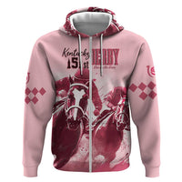 Kentucky Horse Racing 151st Personalized Zip Hoodie Derby Watercolor Style - Pink LT7