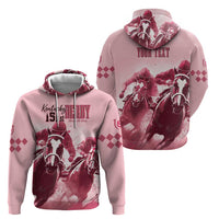 Kentucky Horse Racing 151st Personalized Zip Hoodie Derby Watercolor Style - Pink LT7