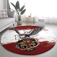 Poland Grunge Eagle Round Carpet Polska Walczaca