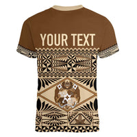 Personalised Tonga Independence Day Women V Neck T Shirt Ngatu Tapa Style LT7