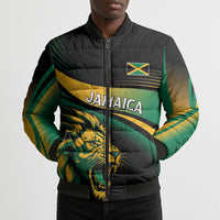 Afro-Jamaica Heritage Custom Bomber Puffer Jacket Roaring Lion