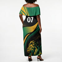 Afro-Jamaica Heritage Custom Off Shoulder Maxi Dress Roaring Lion
